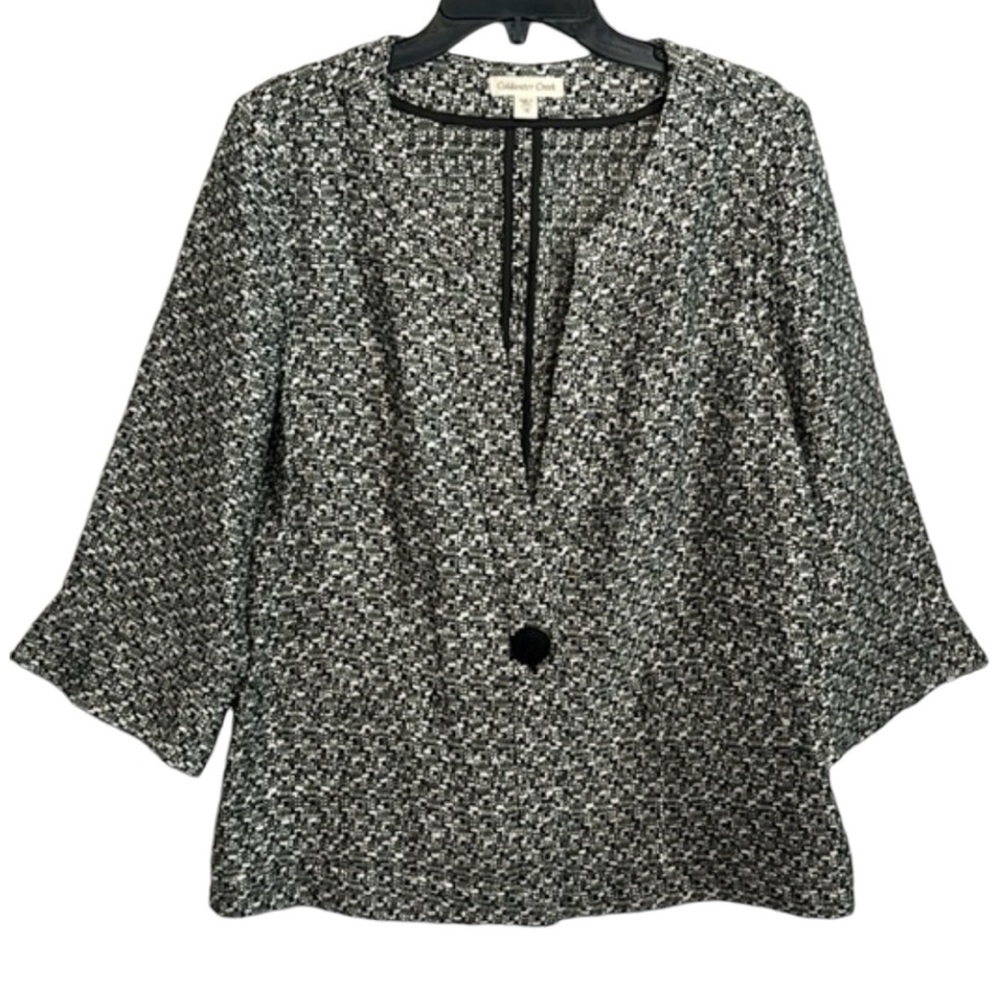 NWT Coldwater Creek Black/White‎ Knit Blazer in Size 18